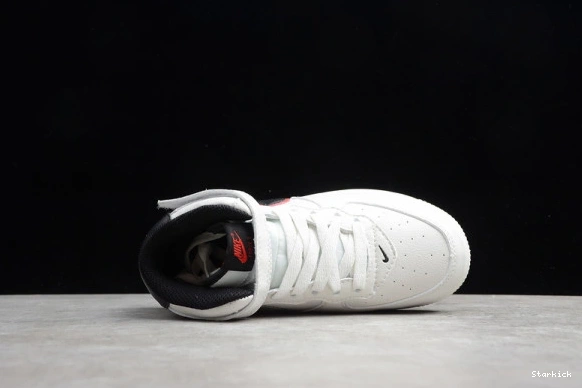 1 Force Air Nike Red 07 White Black Kids Mid 314197-101 1001